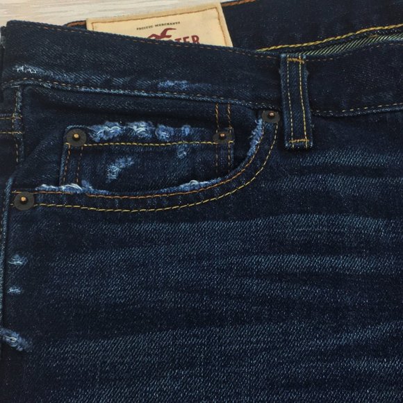 Hollister ~ Destroy Button Fly Straight Leg Jeans - Picture 8 of 12